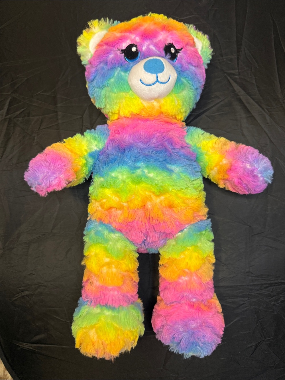 Build-A-Bear Rainbow Plush Teddy - Pink, Yellow, Green, Blue, Purple